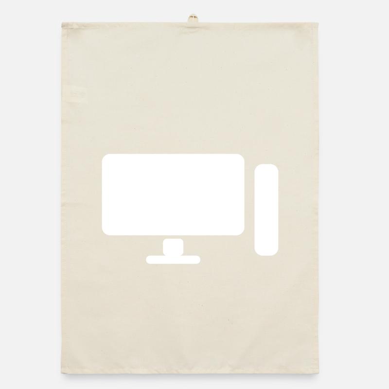 Minimal PC Setup Icon – Gamer Design Organic Geschirrtuch