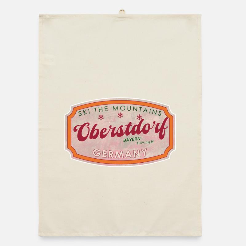 Oberstdorf Bavière Rétro Ski Torchon bio
