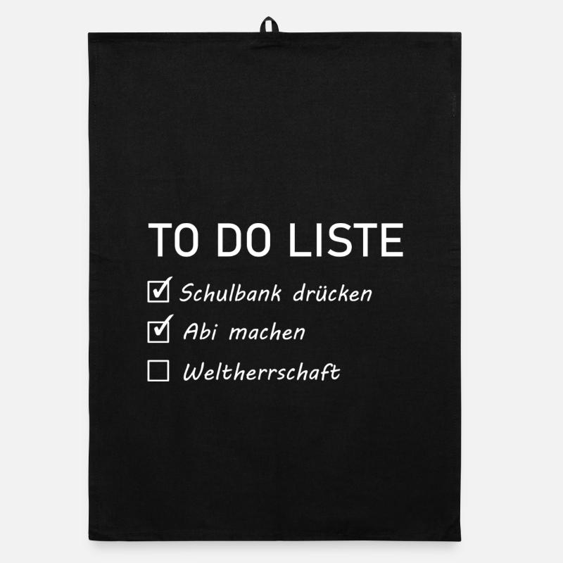 Abi Sprüche - to do Liste Organic Geschirrtuch
