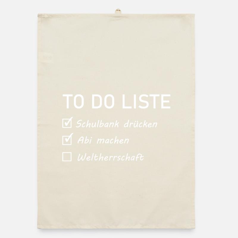 Abi Sprüche - to do Liste Organic Geschirrtuch