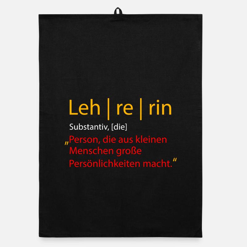Lehrerin - Organic Geschirrtuch - Schwarz
