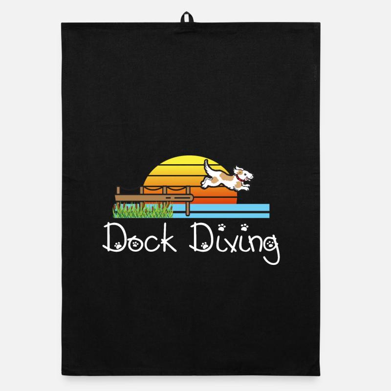Dog Dock Diving Organic dish towel