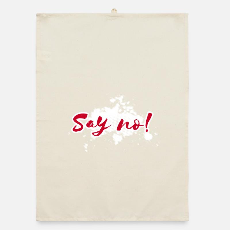 Dites Pas de lettrage Torchon bio