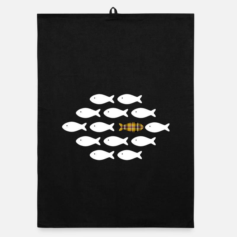Les poissons de Cornouailles nagent chacun de leur côté Torchon bio