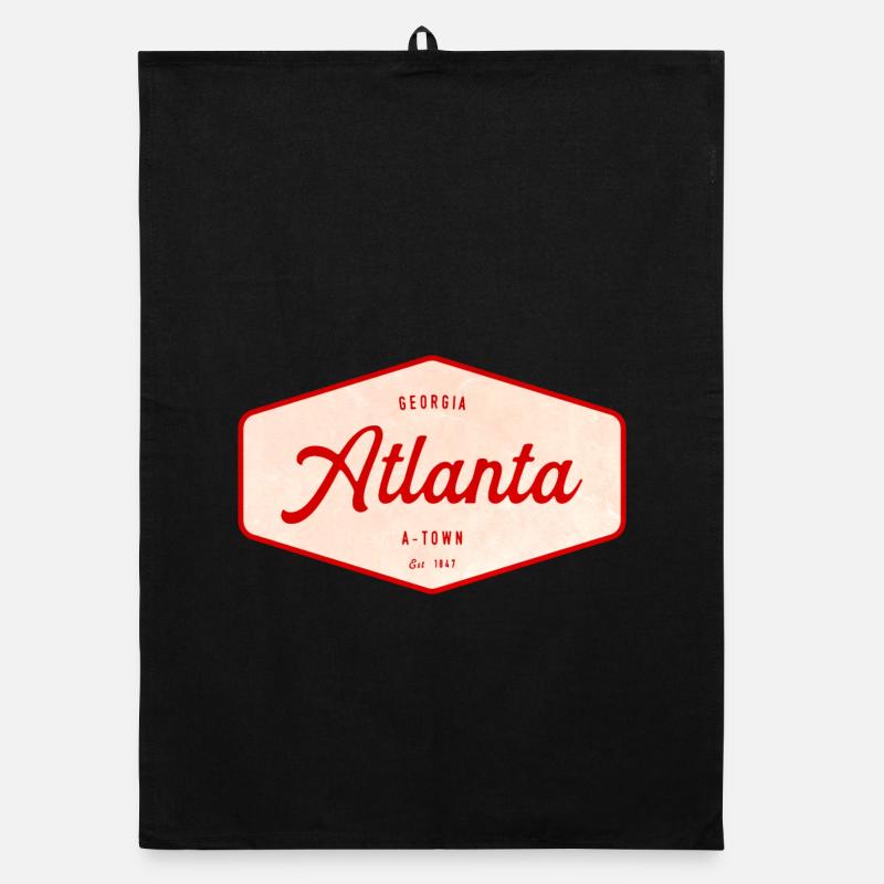 Atlanta Script Vintage Emblem Tee Organic dish towel
