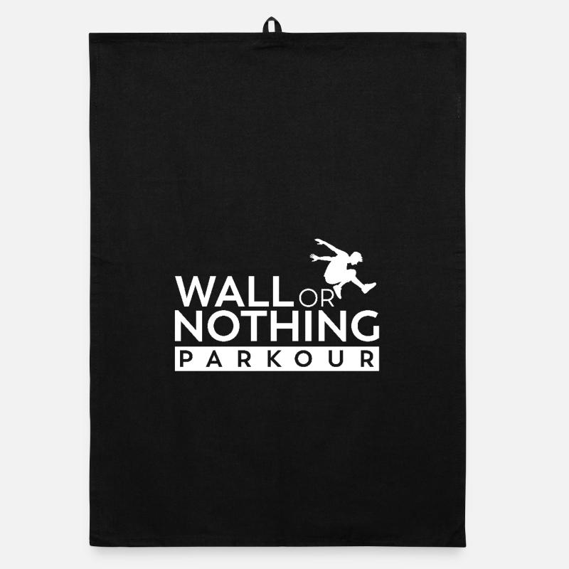 Parkour Wall or Nothing weiß Organic Geschirrtuch