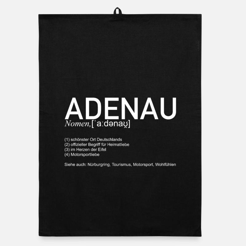 Adenau [meaning] (white) - Organic dish towel - black