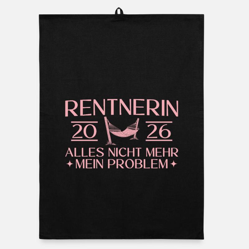 Retraité 2026 - Congé de collègue Pension - Torchon bio - noir
