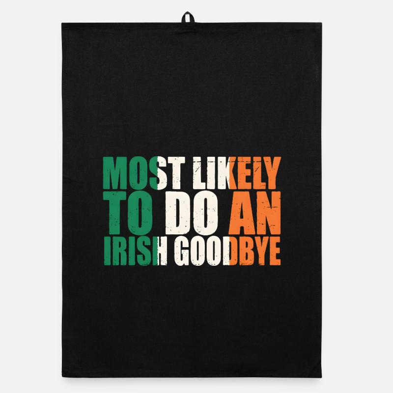 Irish Goodbye Humor Tee Organic dish towel