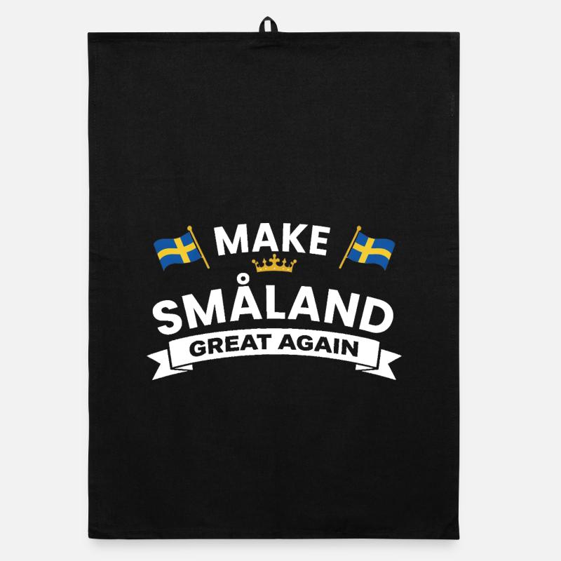 Couronne du Ruban du Drapeau du Småland Torchon bio