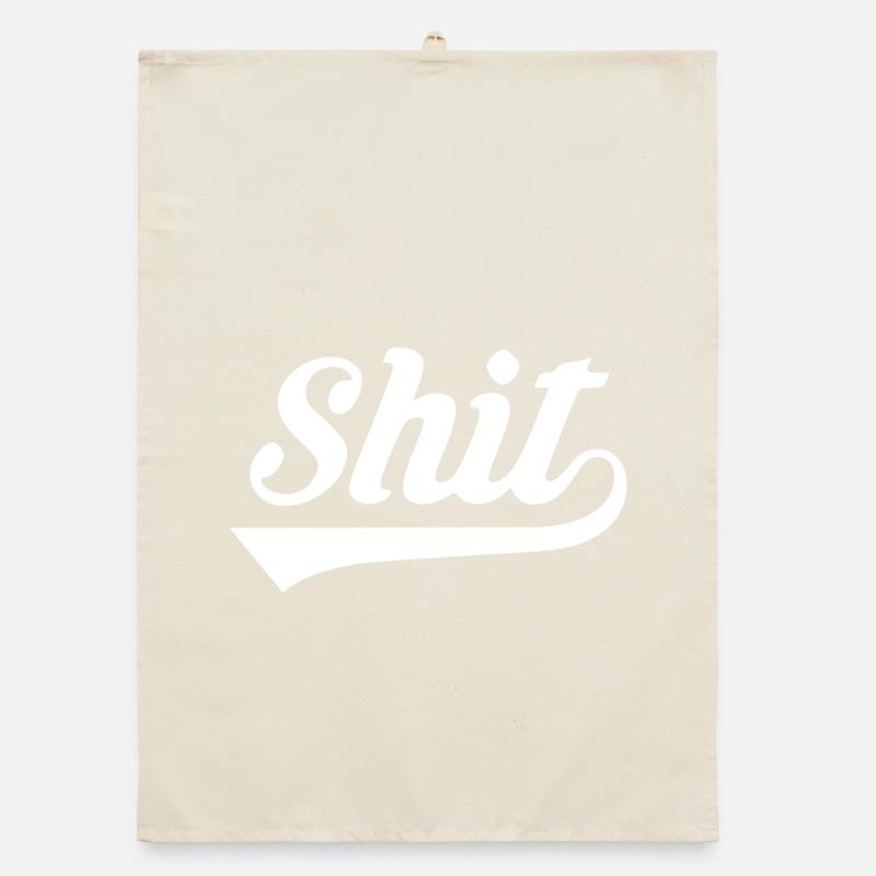 Merde Rétro Script Torchon bio