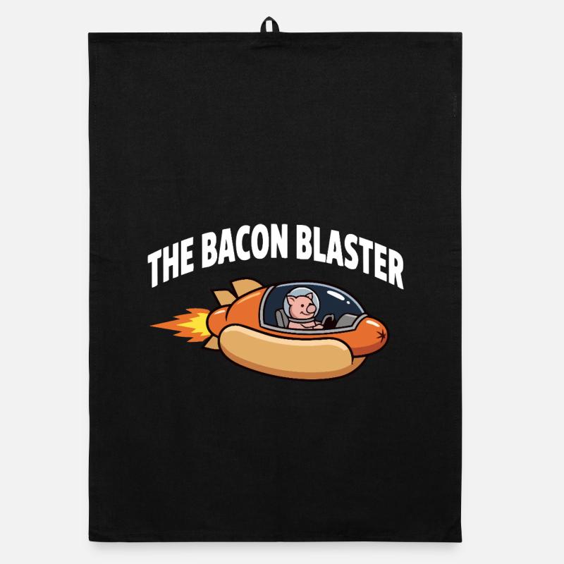 Bacon Blaster : design drôle de fusée Space Pig Torchon bio