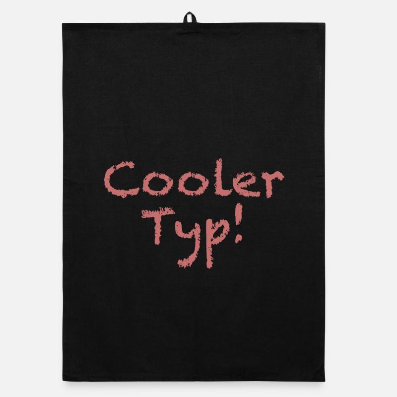 Spruch "Cooler Typ" Hellrot Organic Geschirrtuch