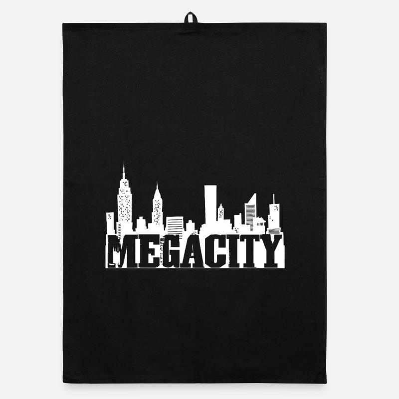 Die weiße Megalopolis Organic Geschirrtuch
