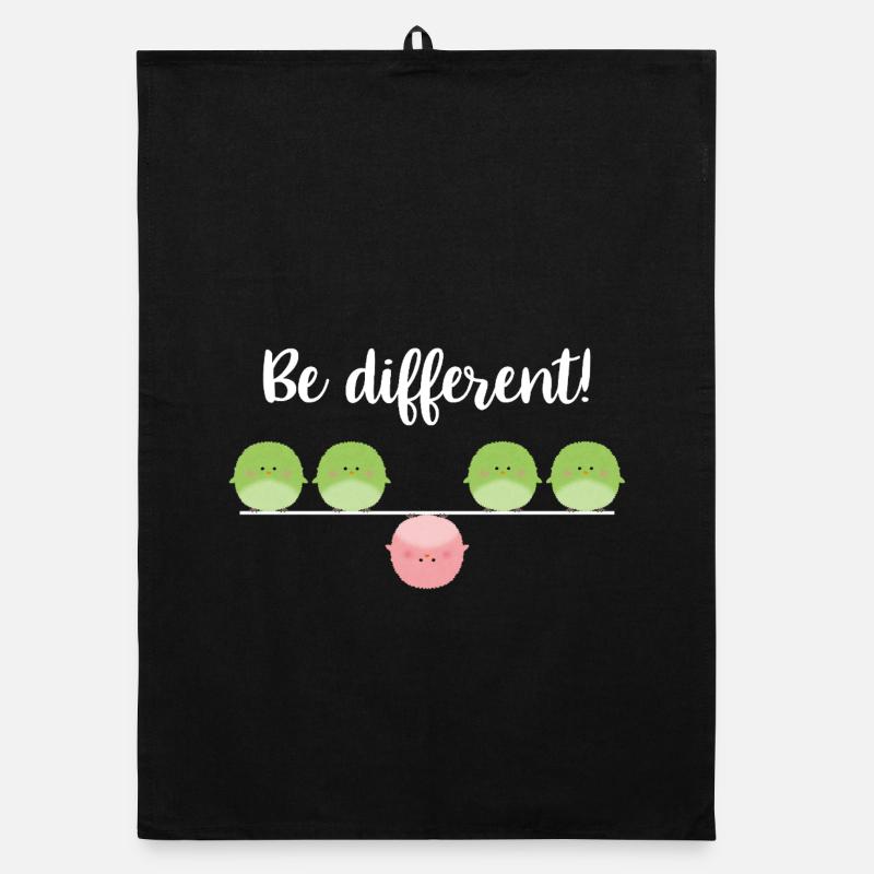 Be different! Sei einfach anders! - Organic Geschirrtuch - Schwarz