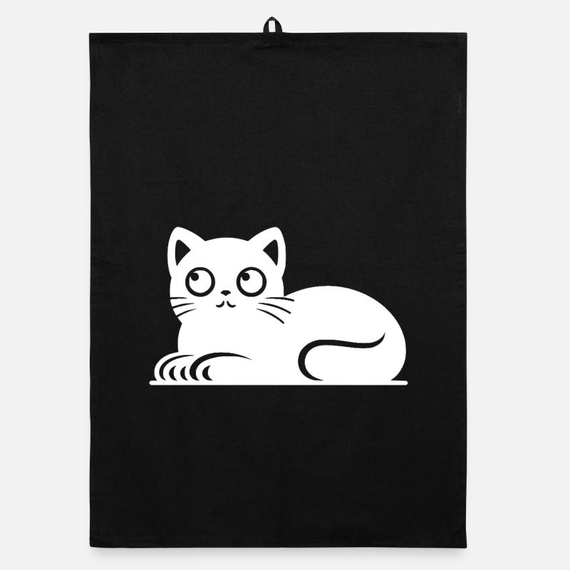 Dessin mignon de style tatouage de chat chat Torchon bio