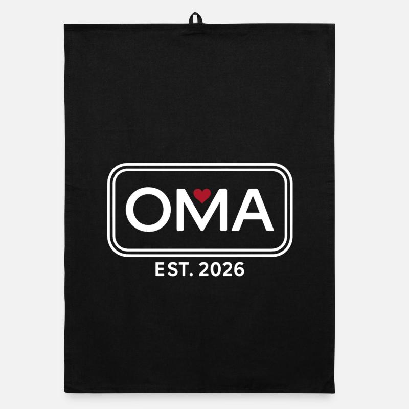 OMA EST. 2026 Stolze Großmutter Ankündigung Organic Geschirrtuch