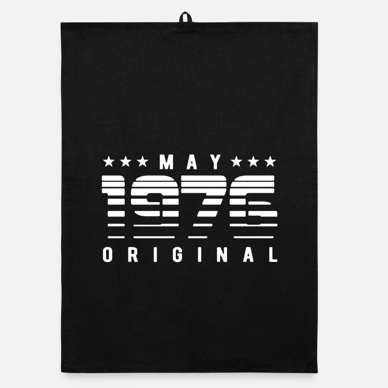 May 1976 Original Striped Vintage Geburtstag Organic Geschirrtuch