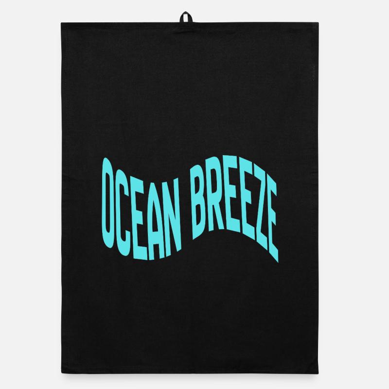 Ocean Breeze Curved Typography Organic dish towel