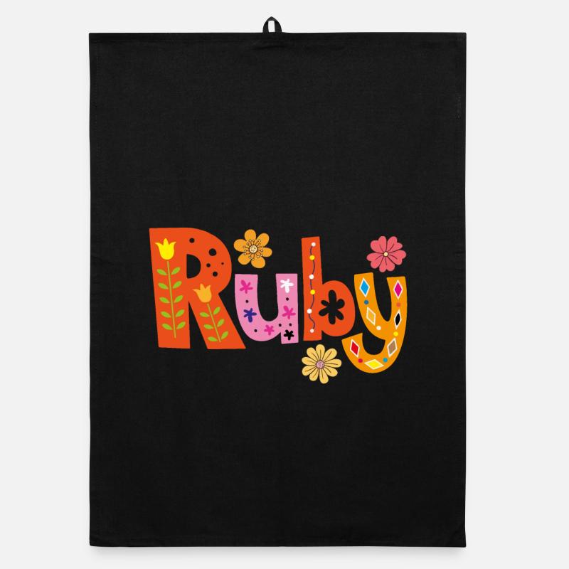 Personalisierter Ruby-Name Organic Geschirrtuch