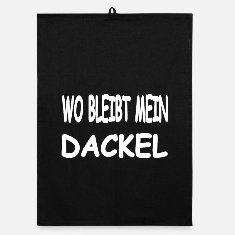 Dackel - Organic Geschirrtuch - Schwarz