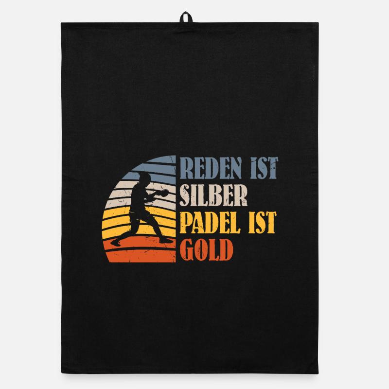 Padel game TALKING IS SILVER PADEL IS GOLD Funny Organic dish towel