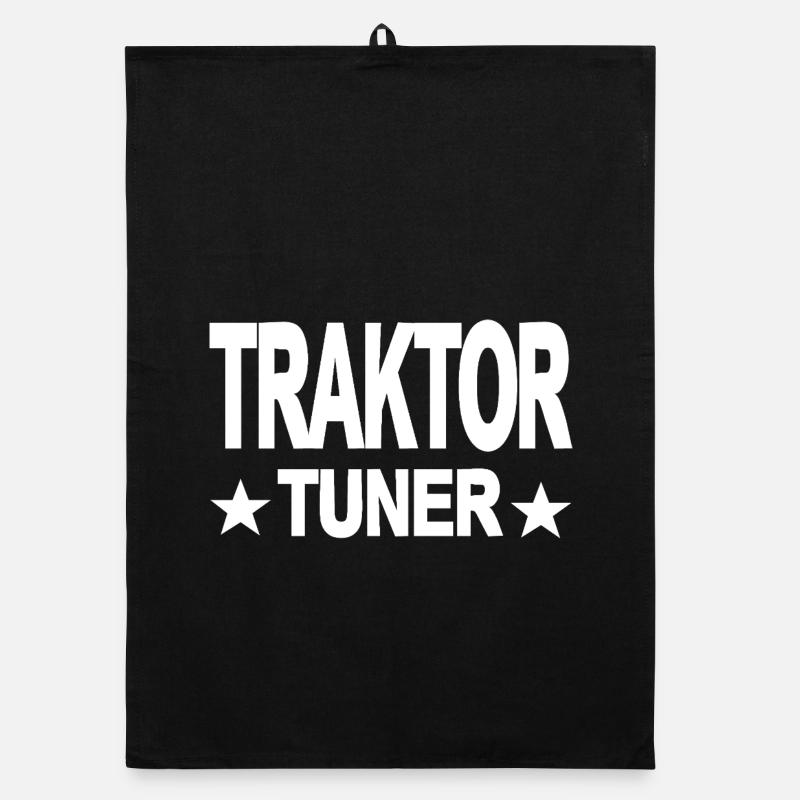 Traktor - Organic Geschirrtuch - Schwarz