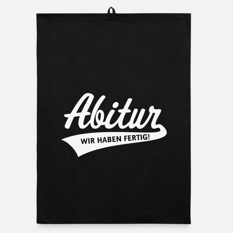 Abitur – we're done! (Graduation, White) Organic dish towel