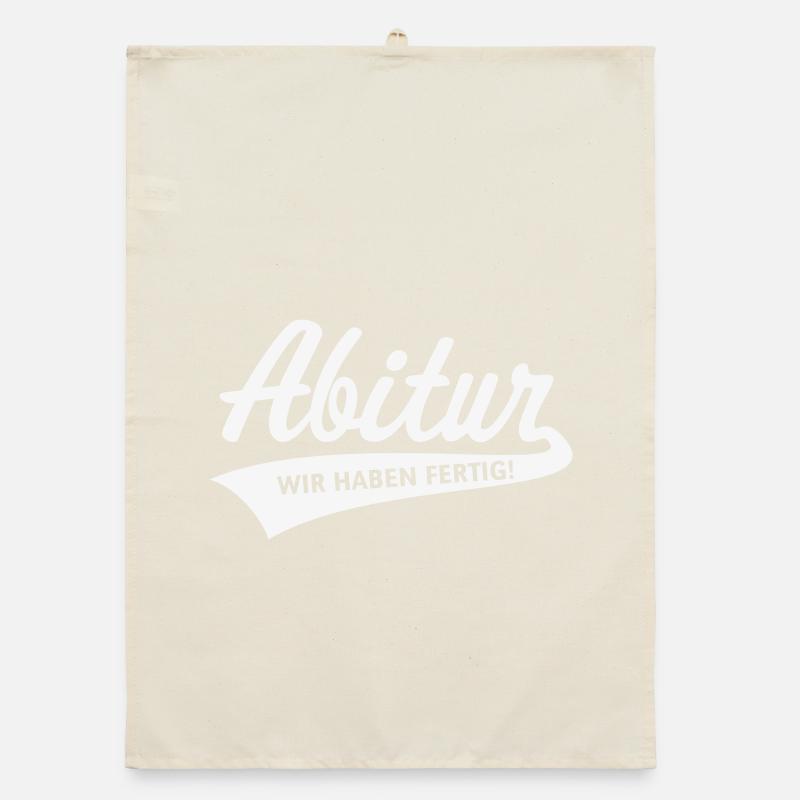 Abitur – we're done! (Graduation, White) Organic dish towel