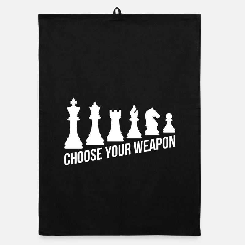 Chess Gift Strategy Choose Your Weapon Organic dish towel