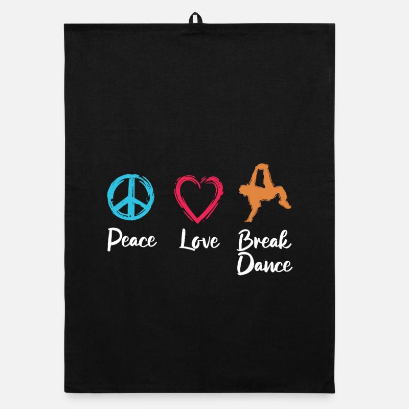 Frieden Liebe Breakdance Organic Geschirrtuch