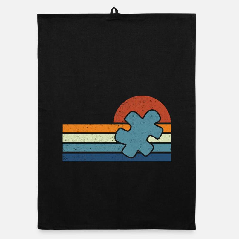 Autisme Vintage Coucher de Soleil Torchon bio