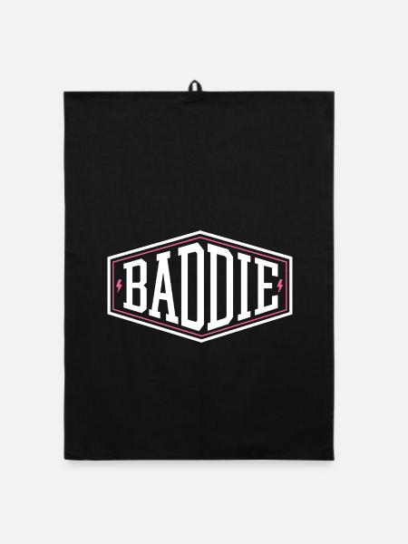 Baddie Aesthetic Böses Mädchen Bad Girl Baddie - Organic Geschirrtuch - Schwarz - Vorne