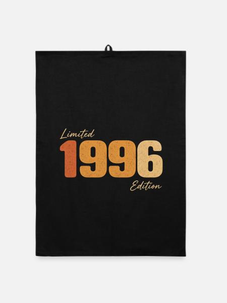 Vintage 1996 Anniversary Limited Edition Retro - Organic Geschirrtuch - Schwarz - Vorne