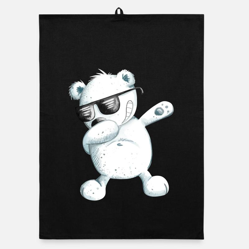 Dabbender Polar Bear I Dab Dance Animals I Dabbing Bear Organic dish towel