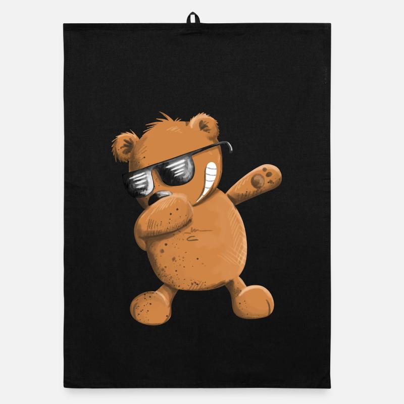 Dabbender Brown Bear Dab Danse Animaux I Dabbing Bear Torchon bio