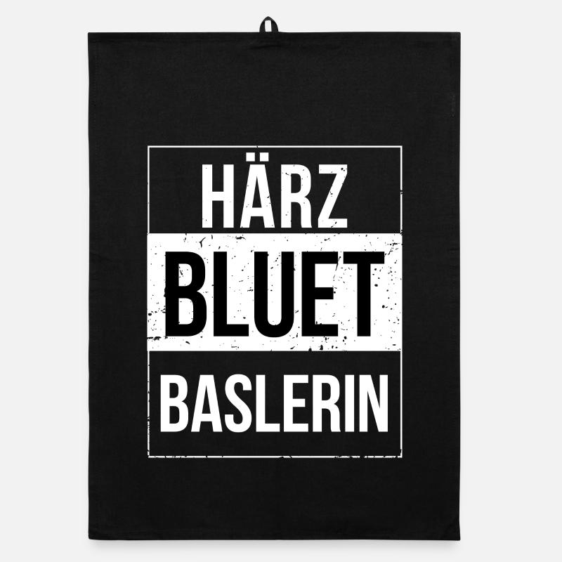 Härzbluetbaslerin aus Basel Organic Geschirrtuch