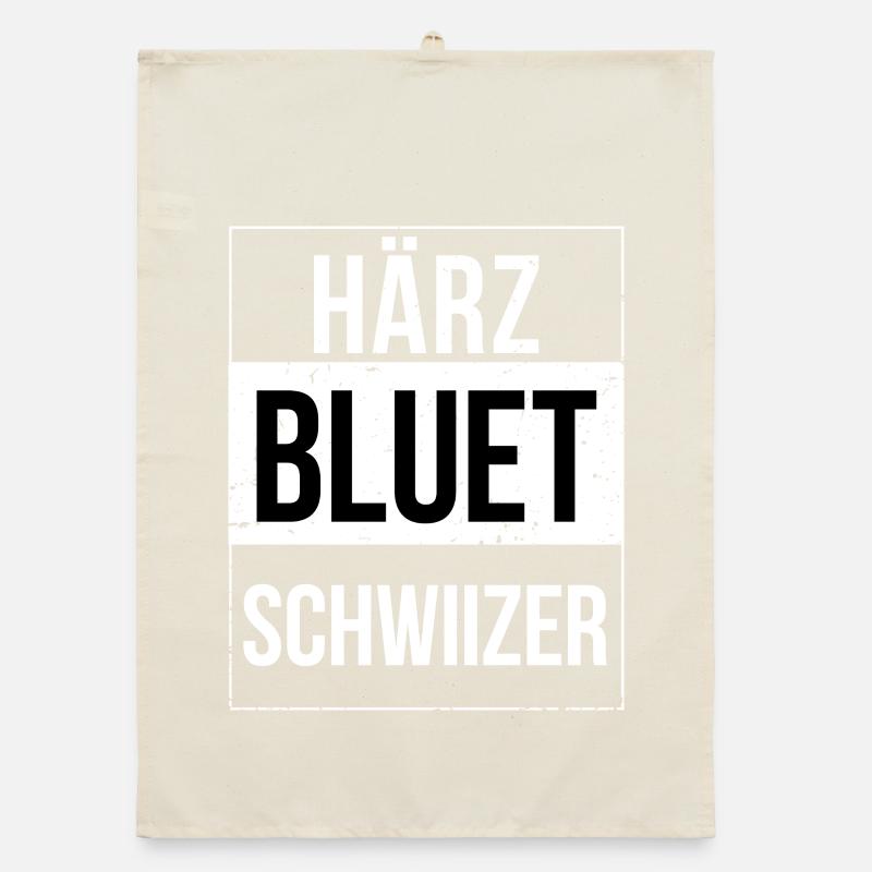 Härzbluetschwiizer Schwiizer Schweizer Organic Geschirrtuch