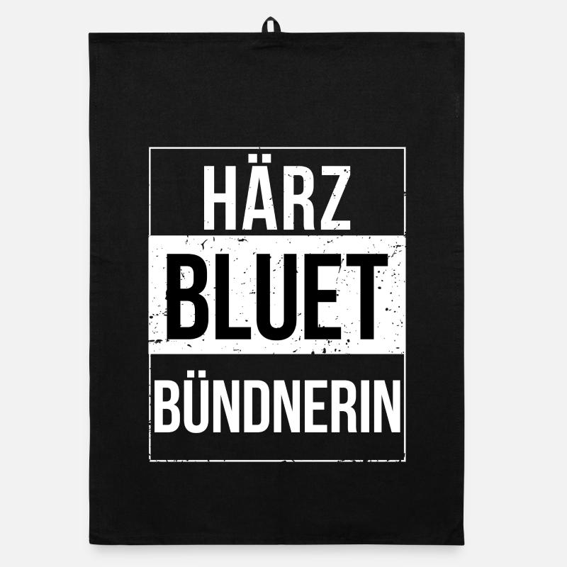 Härzbluetbündnerin Bündnerin Graubünden Organic Geschirrtuch