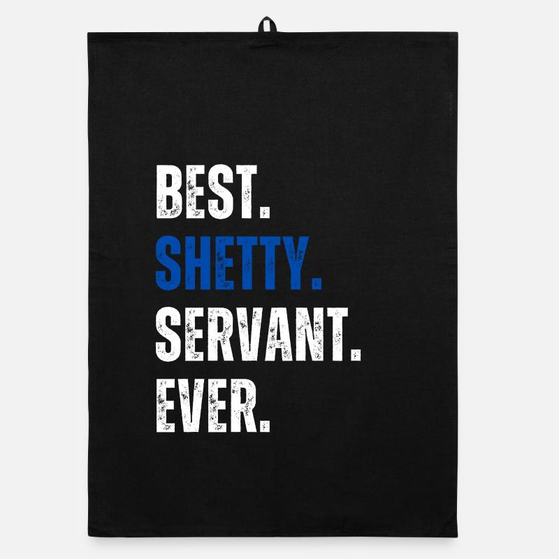 ! Meilleur Shetty Servant Jamais Lettrage - Torchon bio - noir