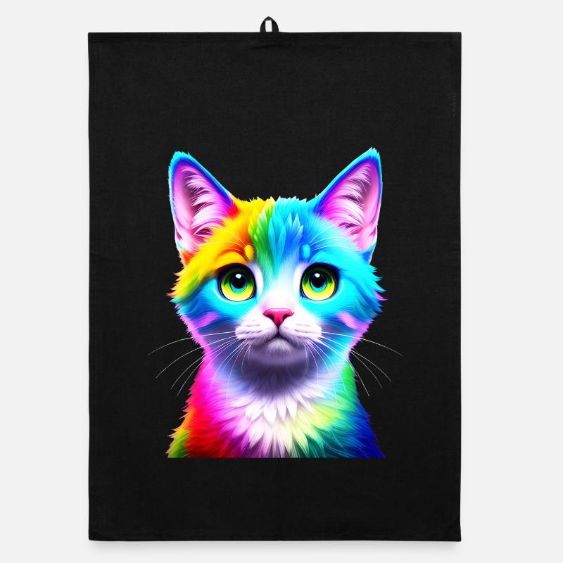 Chat arc-en-ciel Torchon bio