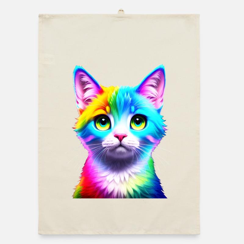 Chat arc-en-ciel Torchon bio