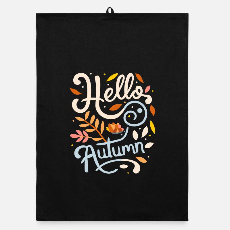 Hello Typographie d’automne - Mode d’automne Torchon bio