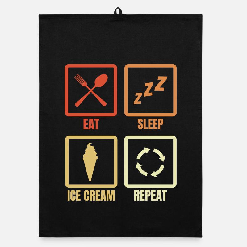 Manger de la crème glacée Sleep Répéter Torchon bio
