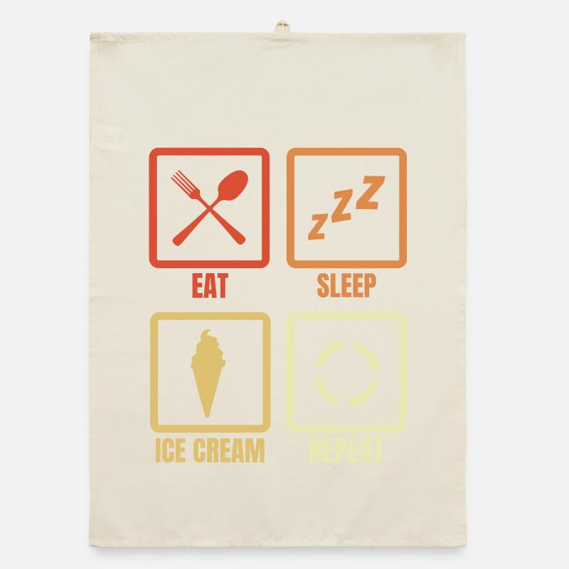 Manger de la crème glacée Sleep Répéter Torchon bio