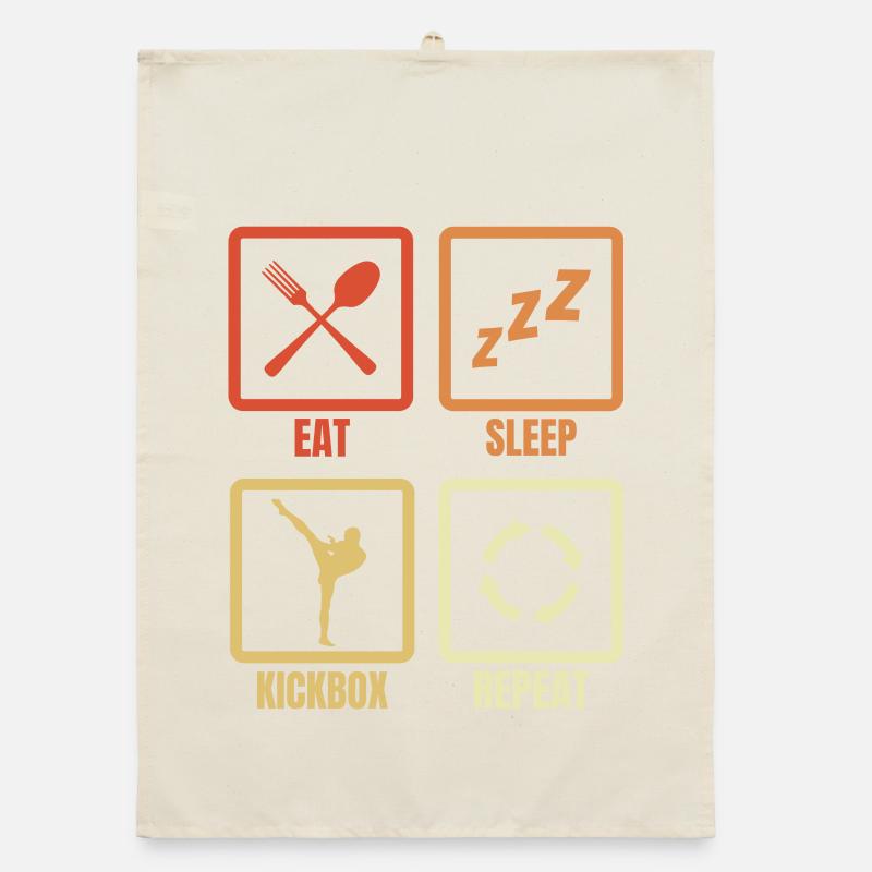 Eating Sleeping Kickboxing Repeat Organic dish towel