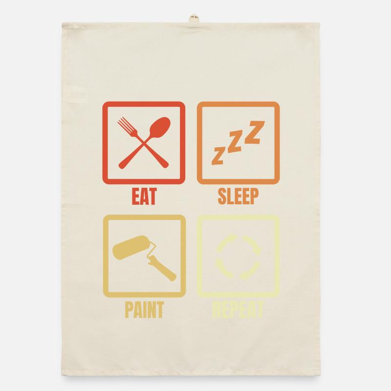 Eat Sleep Paint Repeat Organic Geschirrtuch