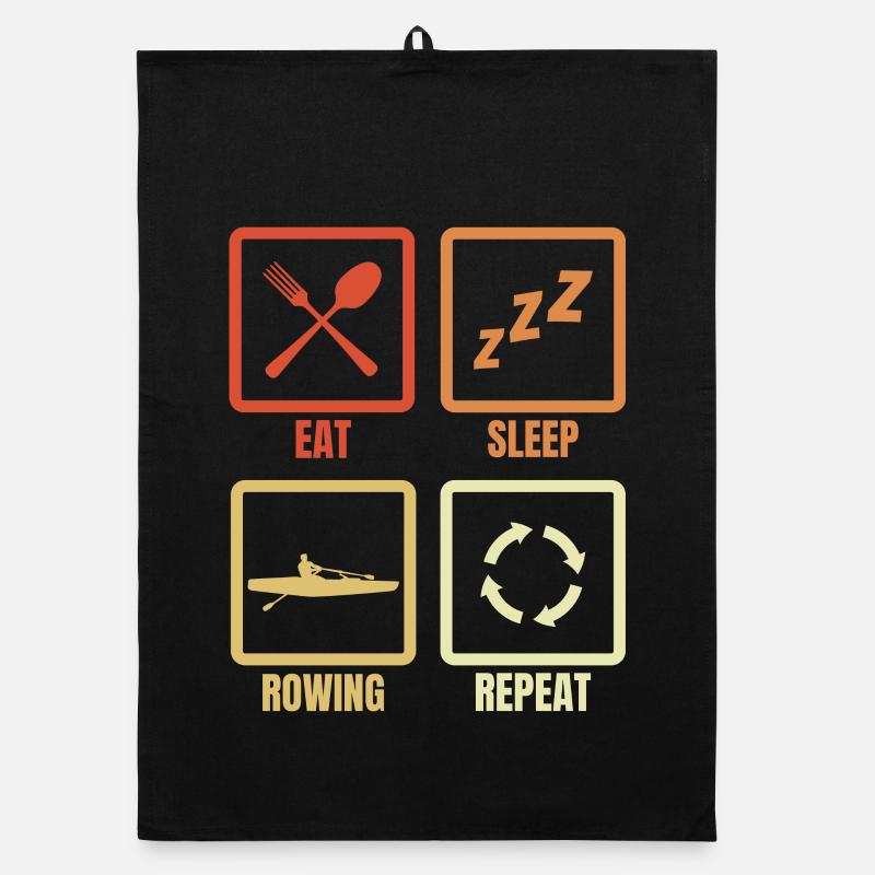 Eat Sleep Rowing Repeat Organic dish towel