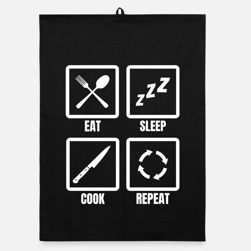 Manger, dormir, cuisiner, répéter Torchon bio