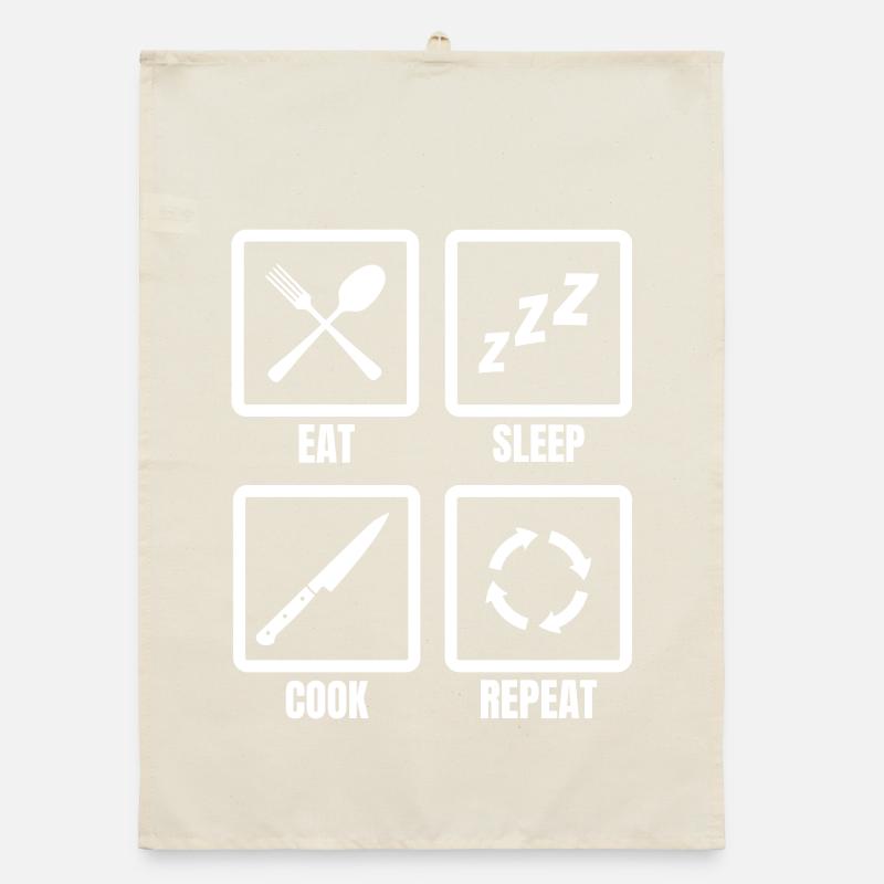 Manger, dormir, cuisiner, répéter Torchon bio